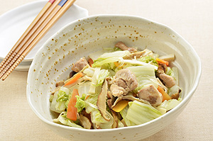 白菜と鶏肉の春雨入り中華風煮物